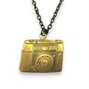 Vintage Antiqued Camera Oxidized Aged Necklace